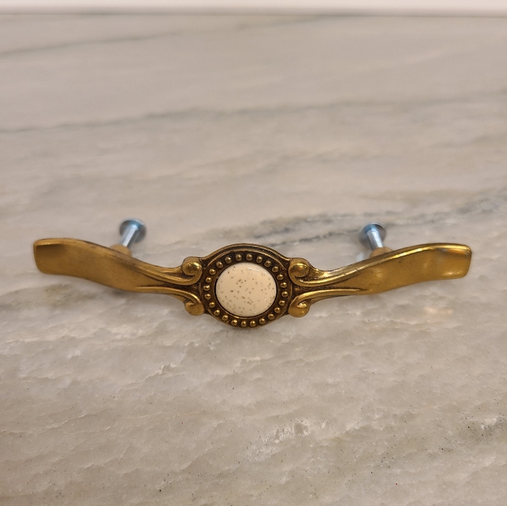 Vintage Brass Ceramic Pulls